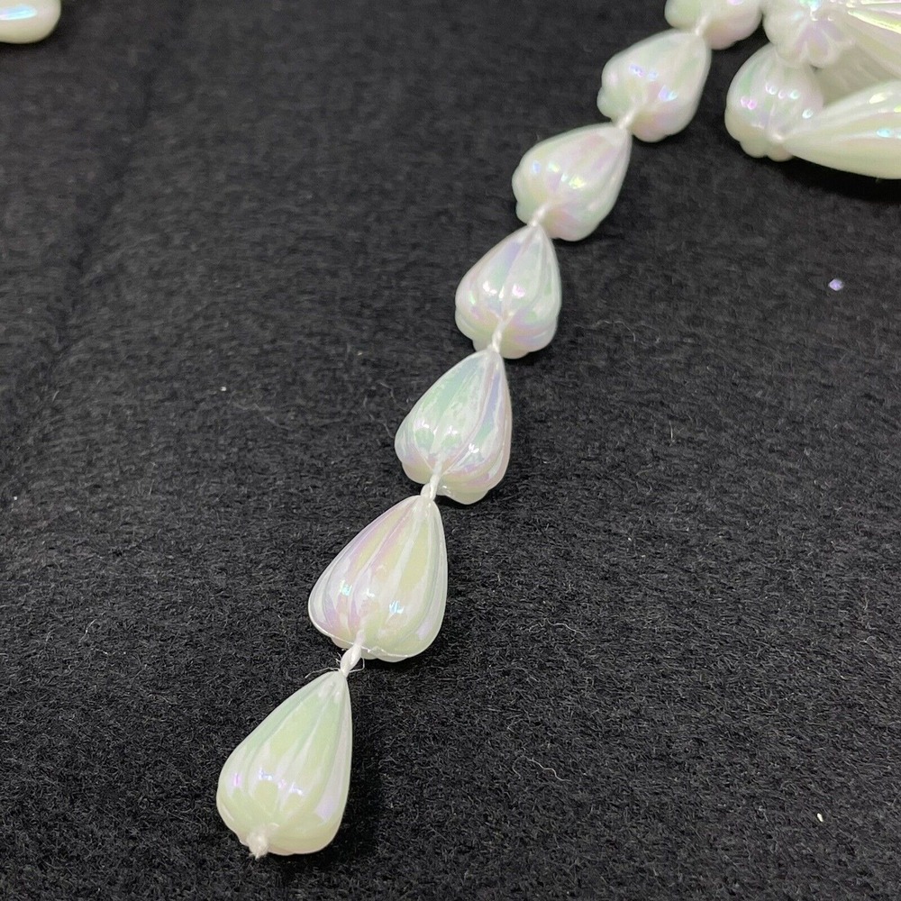 Vintage Teardrop‎ Shape Plastic Iridescent Bead Garland Christmas Decor 728 inch
